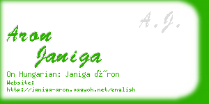 aron janiga business card